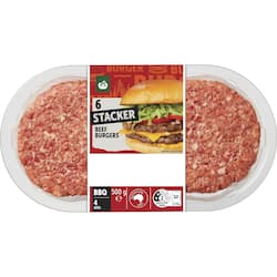Woolworths 6 Stacker Beef Burgers 500g