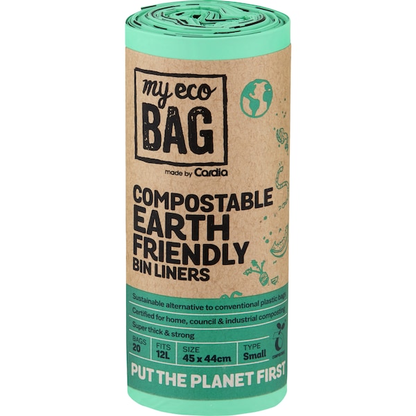 My Eco Bag Compostable Earth Friendly Bin Liner Bags 12L Small 20 pack