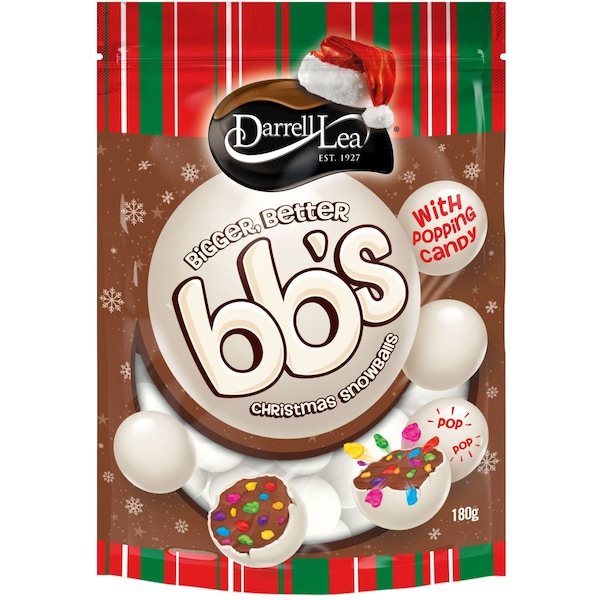 Darrell Lea Christmas Snow Balls With Popping Candy 200g