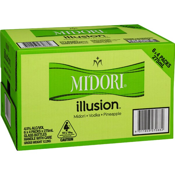 Midori Illusion Liqueur Pineapple 275mL x 24 case