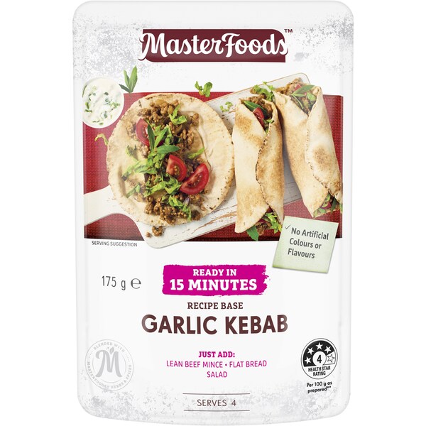 MasterFoods Recipe Base Garlic Kebab 175g