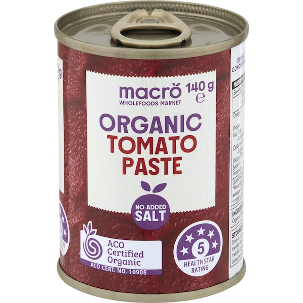 Macro Organic Tomato Paste No Added Salt 140g