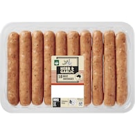 Woolworths 10 Pack Herb & Garlic Beef Sausages
