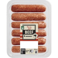 Woolworths 6 Pack Beef Sausages