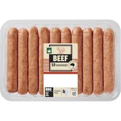 Woolworths 10 Beef Sausages 550g