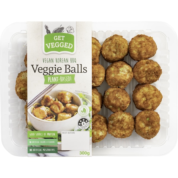 Get Vegged Veggie Balls Plant Based Pea Korean Bbq 300g