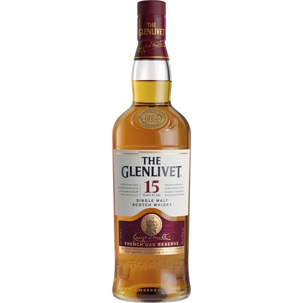 The Glenlivet Single Malt Scotch Whisky 15 Year Old Scotch Whisky 700mL