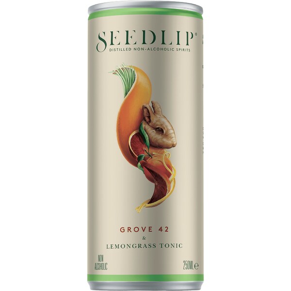 Seedlip Grove & Lemongrass Tonic Can 250ml