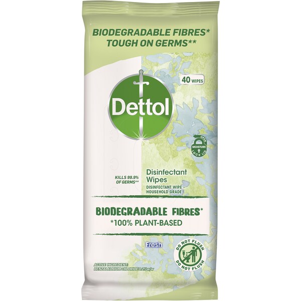 Dettol Biodegradeable Wipes Multipurpose Cleaner 40 Pack