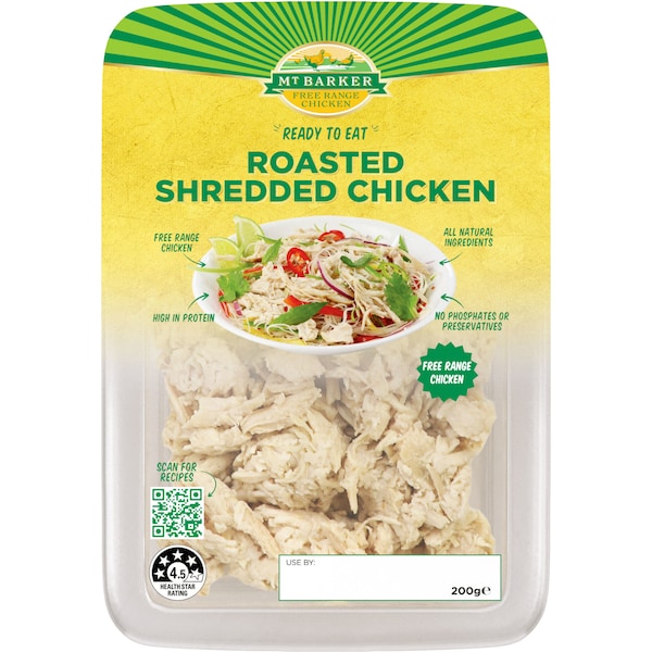 Mt Barker Free Range Roasted Shredded Chicken 200g