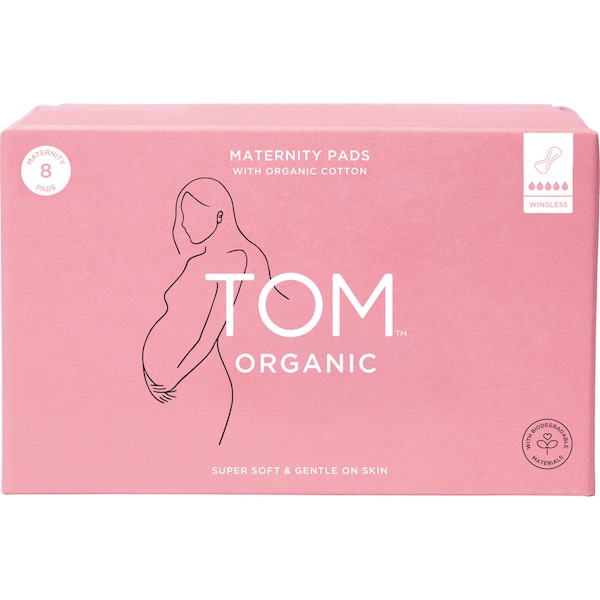 TOM Organic Maternity Pads Wingless 8 pack