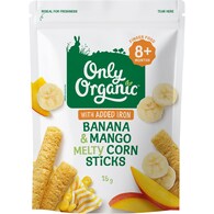 Only Organic Melty Corn Sticks Banana & Mango