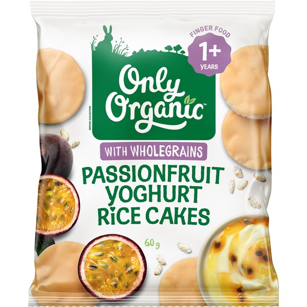 Only Organic Yoghurt Rice Cakes Passionfruit Yoghurt 60g