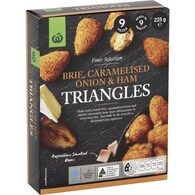 Woolworths Brie Caramelised Onion & Ham Triangles 9 Pack