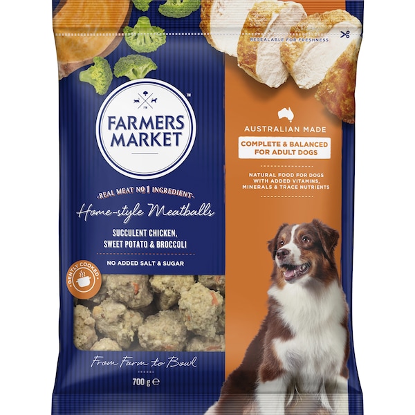 Farmers Market Chicken Meatballs Chilled Dog Food 700g
