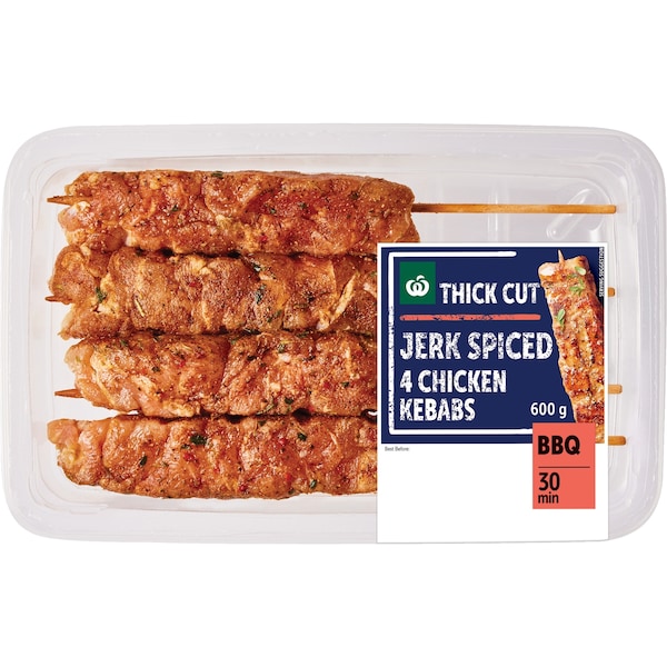 Woolworths 4 Jerk Spiced Chicken Kebabs 600g