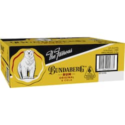Bundaberg Rum & Cola & Cola Cans 375mL x 10 pack