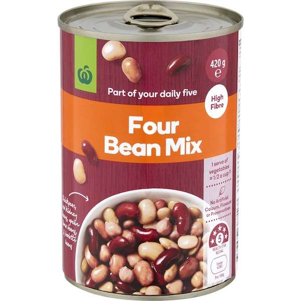 Woolworths Four Bean Mix 420g