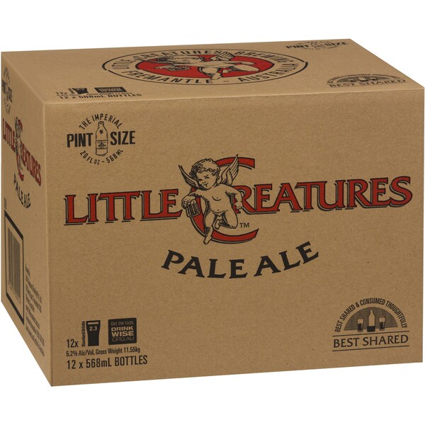 Little Creatures Pale Ale Bottles 568mL x 12 pack