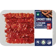 Woolworths 6 Pack Smokey BBQ Chicken Kebabs