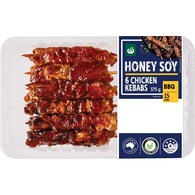 Woolworths 6 Pack Honey Soy Chicken Kebabs