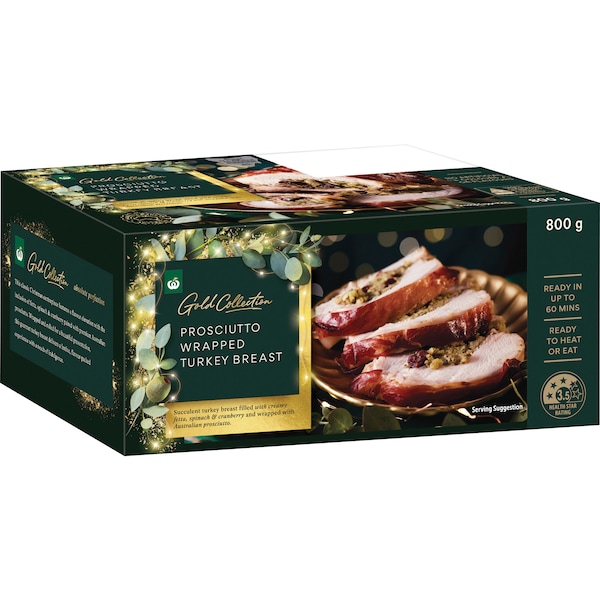 Woolworths Gold Prosciutto Wrapped Turkey Breast 800g