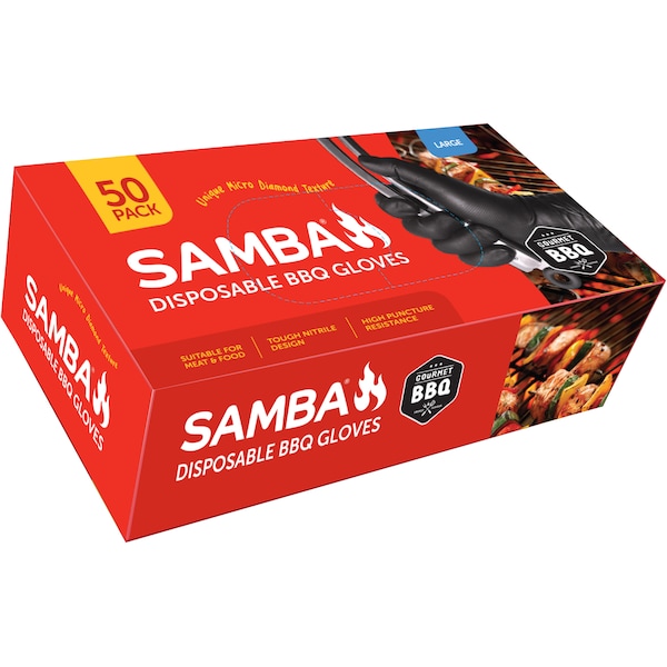 Samba Disposable Bbq Gloves Large 50 Pack