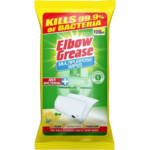 Elbow Grease Multipurpose Wipes Lemon Fresh 100 pack