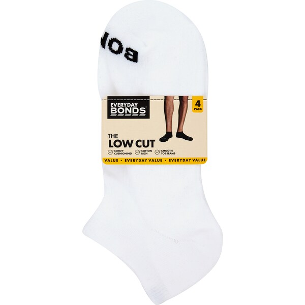 Bonds Mens Low Cut Everyday Socks Size 11+ Assorted 4 pack