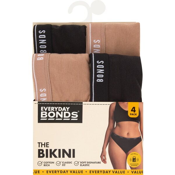 Bonds Ladies The Bikini Underwear Size 10 Assorted 4 pack
