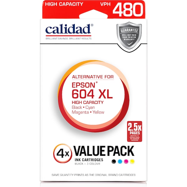 Calidad Epson 604 XL VPH 480 Ink Cartridges Value Pack 4 pack