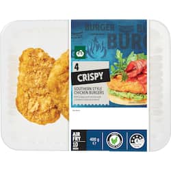 Woolworths 4 Crispy Southern Style Chicken Burgers 400g