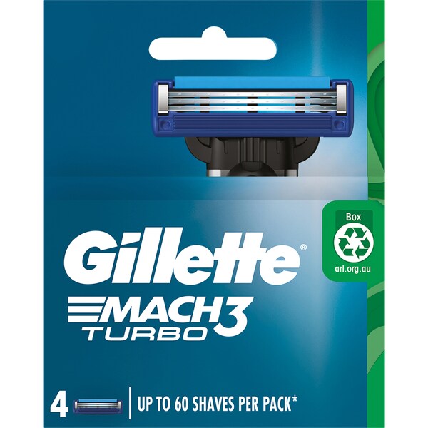 Gillette Mach3 Turbo 3D Razor Blades 4 pack