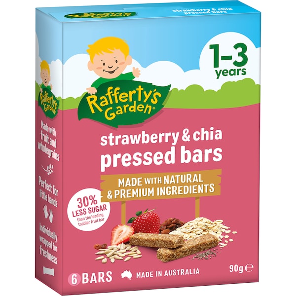 Rafferty's Garden Strawberry & Chia Pressed Bars 6 pack