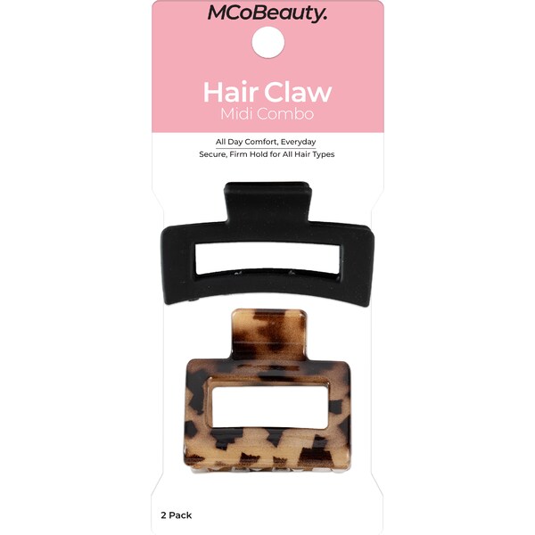 MCoBeauty Hair Claw Midi Combo Tortoise Mix 2 pack