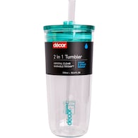 Decor Reusable 2 In 1 Tritan Tumbler Assorted 700mL