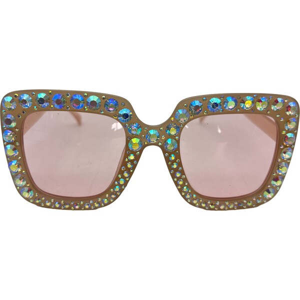 Whiz Pop Bang Happy New Year Bedazzle Square Glasses Pink each