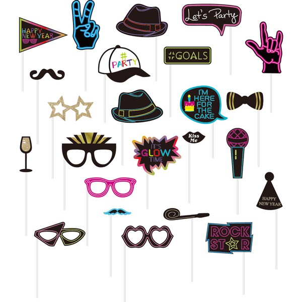 Whiz Pop Bang Happy New Year Photo Props 24 pack