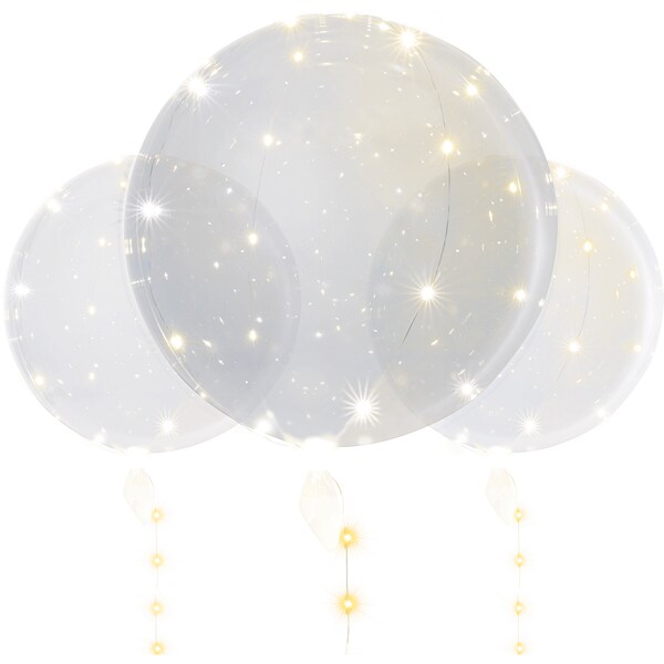 Mirabella Set of 3 Balloons With LED Lights Warm White 3 pack