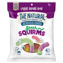 The Natural Confectionery Co. Sour Squirms Lollies 400g