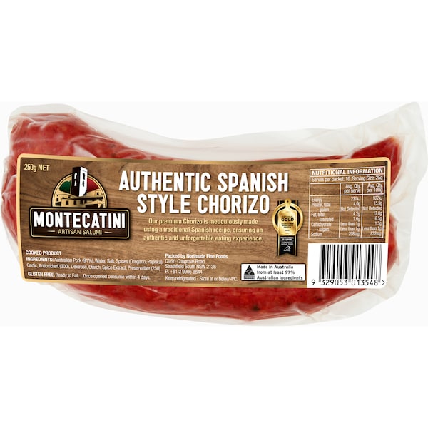 Montecatini Authentic Spanish Style Chorizo 250g
