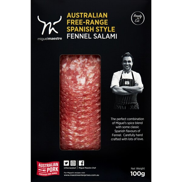 Miguel Maestre Free Range Spanish Style Fennel Salami 100g
