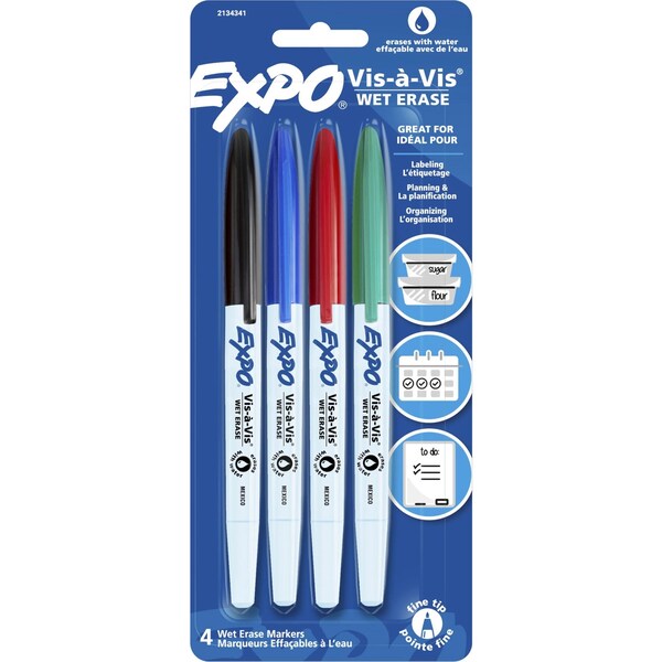 Expo Wet Erase Whiteboard Markers 4 pack