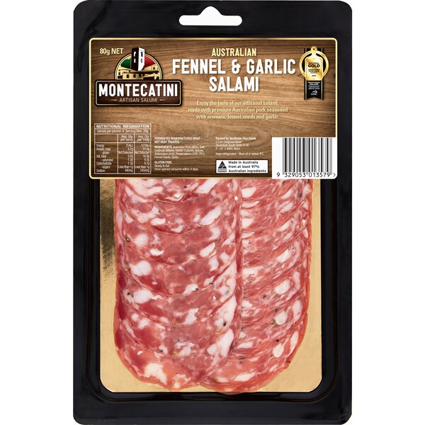 Montecatini Australian Fennel & Garlic Salami 80g