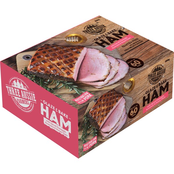 Three Aussie Farmers Glaze & Bake Ham 850g