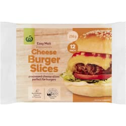Woolworths Cheese Burger Slices 12 Pack 250g
