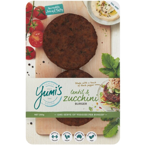 Yumi's Lentil & Zucchini Burger 250g