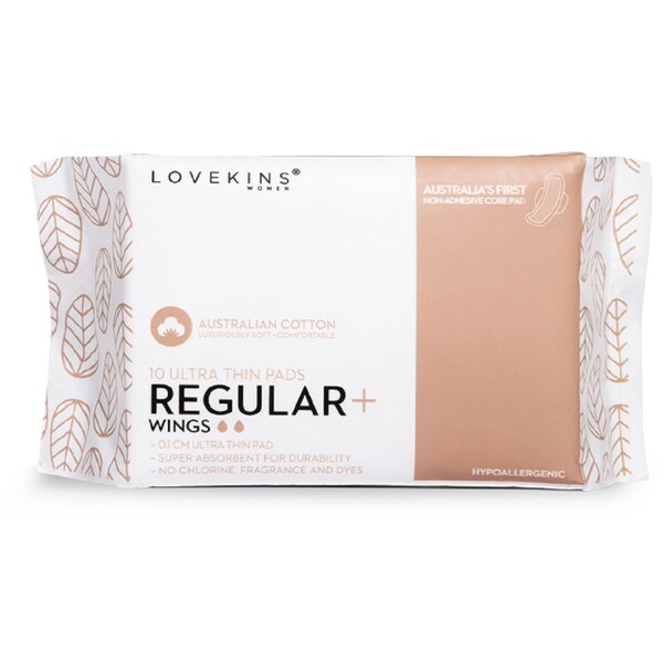 Lovekins Ultra Thin Regular Pads With Wings 10 pack