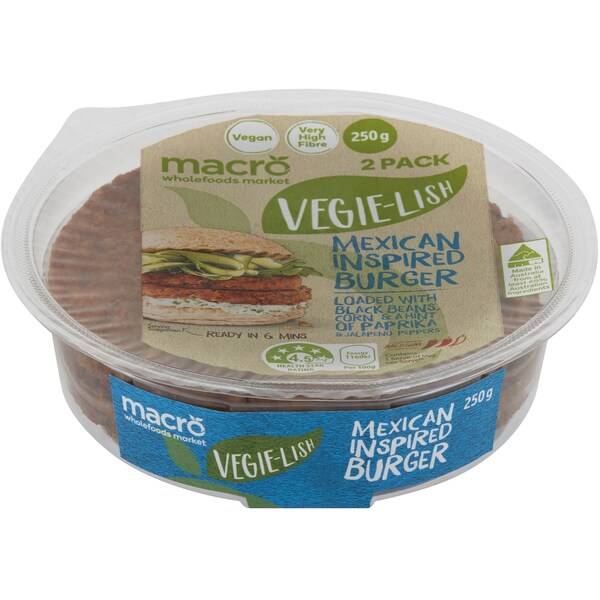 Macro Vegie-Lish Mexican Inspired Burger 250g