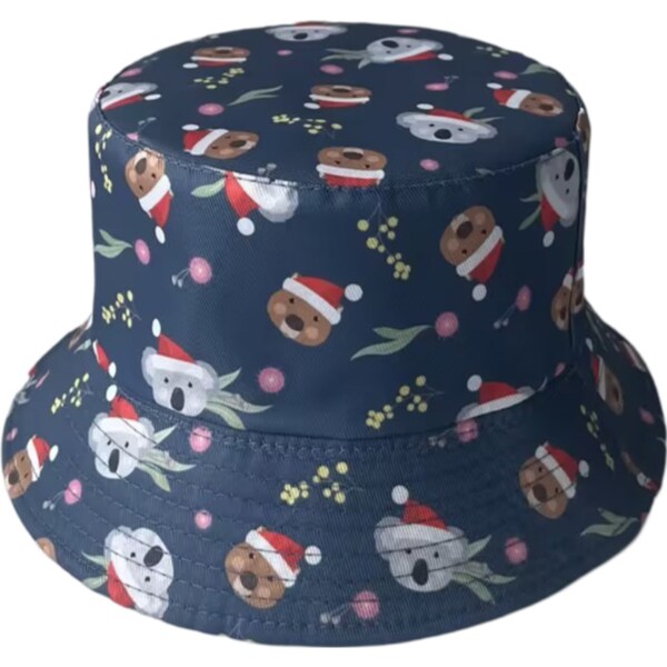 Christmas Adult Bucket Hat Navy Blue each